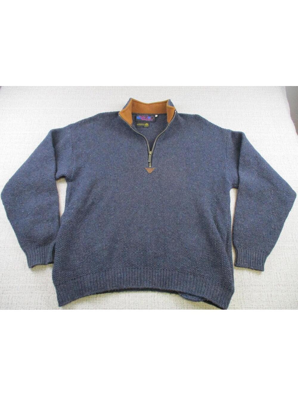 Vintage Early Winters Sweater Mens Large Quarter Zip Sweatshirt Preppy Pullover